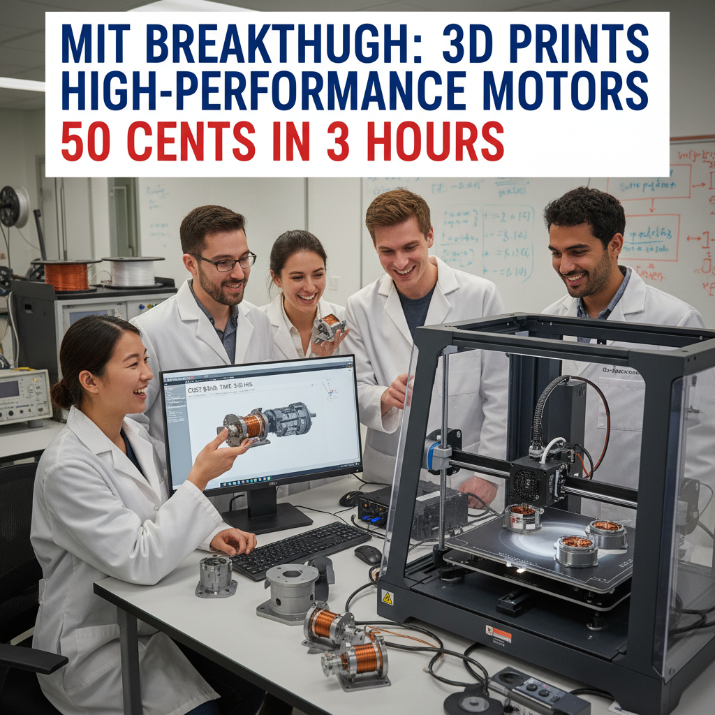 MIT Breakthrough: Rapid 3D Printing of High-Performance Electric Motors for Pennies