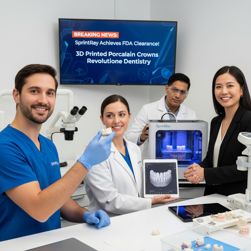 SprintRay Revolutionizes Dental Care with FDA Clearance for 3D Printed Porcelain Crowns
